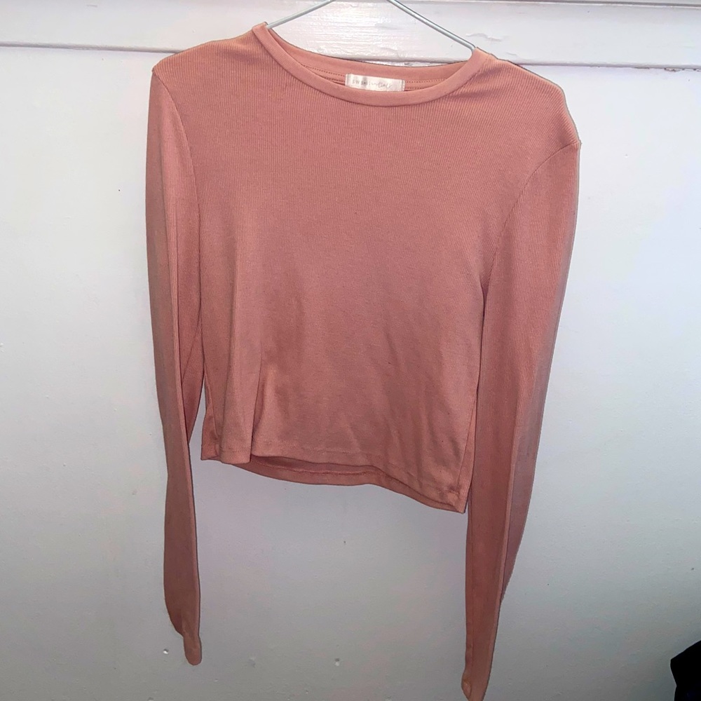 Long Sleeve Pink Semi Cropped Top / 3 for $17!!!